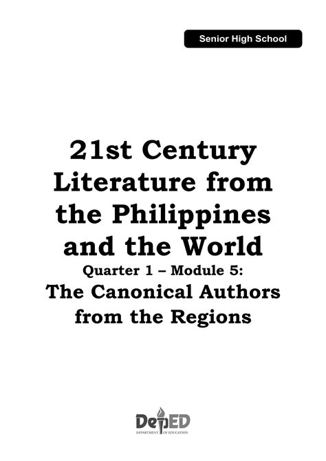 Module 5 canonical authors from the regions .